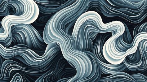 Abstract blue and white wave pattern | Premium AI-generated image