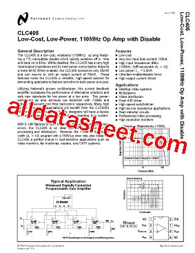 CLC405 Datasheet PDF National Semiconductor TI