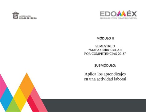 Modulo Ii Aplica Los Aprendizajes En Una Actividad Laboral Mdulo Ii