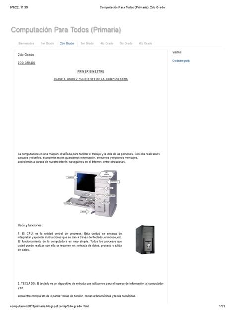 Computación para Todos (Primaria) - 2do Grado PDF | PDF | Ventana ...