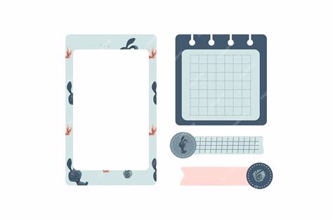 Premium Vector | Cute bunny stationery scrapbook vector