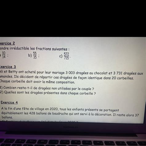Exercice 3 Ali et Betty ont acheté pour leur mariage 3 003 dragées au