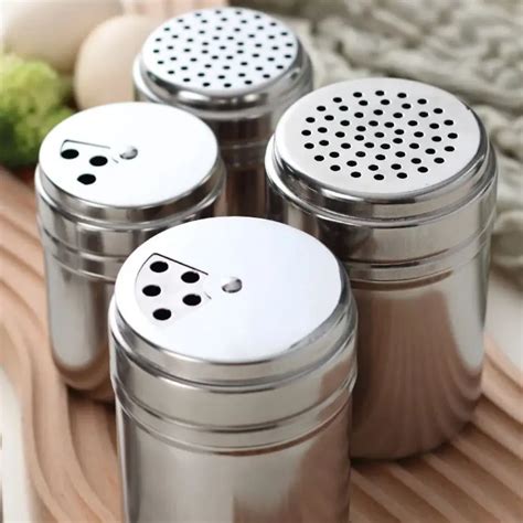 Multi Purpose Stainless Steel Seasoning Jar Salt Sugar Bottle Rotating