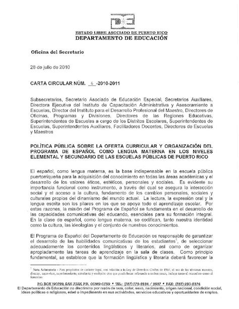 Pdf Carta Circular Programa De Espa Ol Dokumen Tips