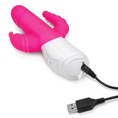 Rabbit Essentials Double Penetration Rabbit Vibrator With Rotating Sha Simply Pleasure