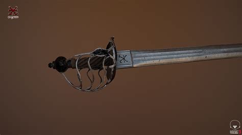 3d Model Broadsword Or Haudegen Vr Ar Low Poly Cgtrader