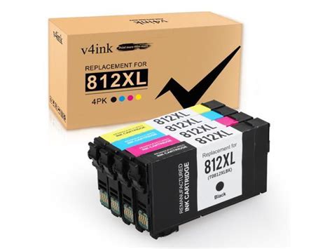 V4ink T812xl Ink Cartridge Replacement For Epson 812xl T812 Compatible With Workforce Pro Wf