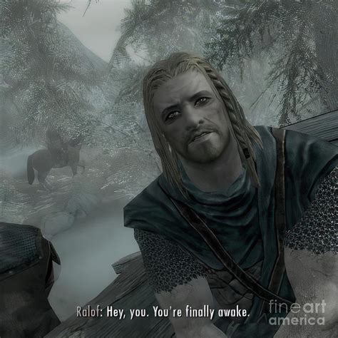 Hey You Youre Finally Awake Skyrim Meme Painting By Jeremy Bethany