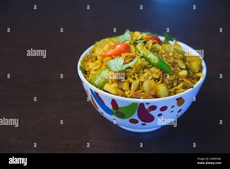 Fried Beaten Rice With Potato Onion Capsicum And Green Chillies In