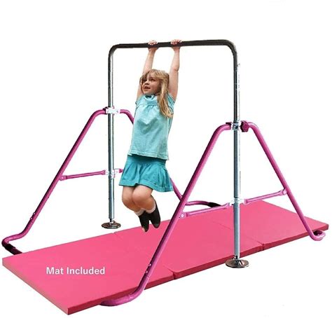 Foldable Pink Adjustable Kids Gymnastics Bar - Parallel Bar for Home ...