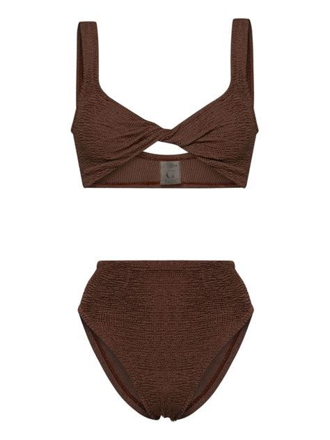 Hunza G Jamie Bikini Brown FARFETCH