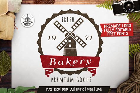 Retro Bakery Logo Template Vintage Cooking Badge Svg Cricut 251746