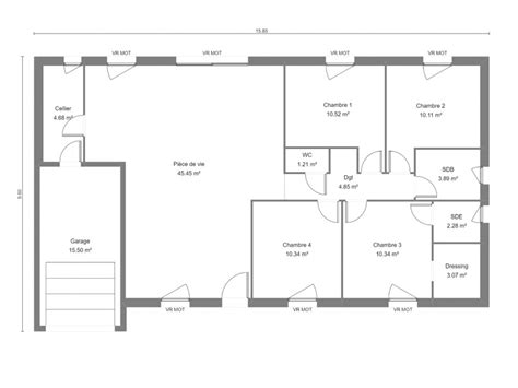 Plan Maison Carr E Chambres Ventana Blog