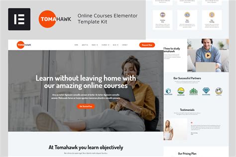 Tomahawk Online Courses Elementor Template Kit