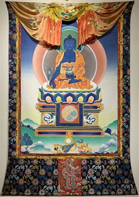 Large Medicine Buddha Thangka Wall Sized Original Etsy Thangka