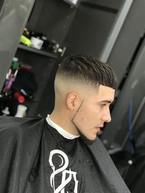 mid fade straight hair 1