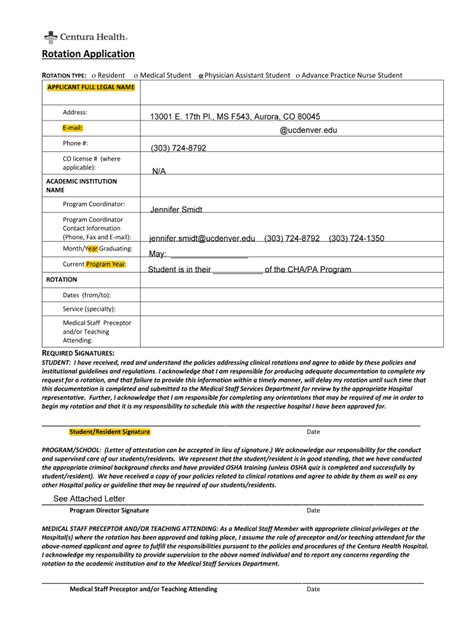 Fillable Online Ucdenver ROTATION TYPE Resident Ucdenver Fax Email