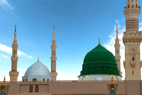 Premium Photo Medina Saudi Arabia 11 May 2017 Green Dome Close Up