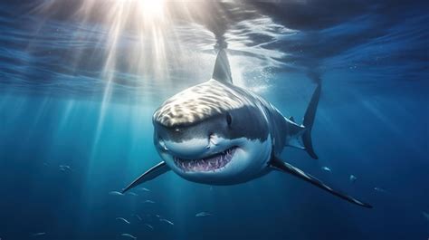 Premium AI Image | Shark Attack in a clear ocean waters