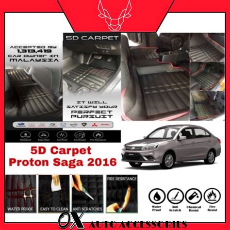 D Carpet Proton Saga Vvt Pu Leather Car Floor Mat Carpet