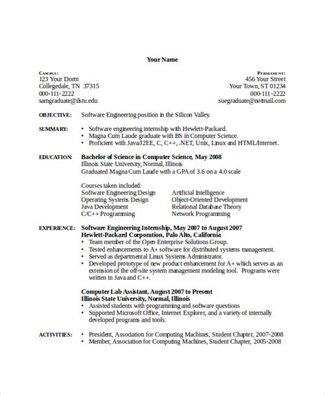 14 Computer Science Resume Templates Pdf Doc