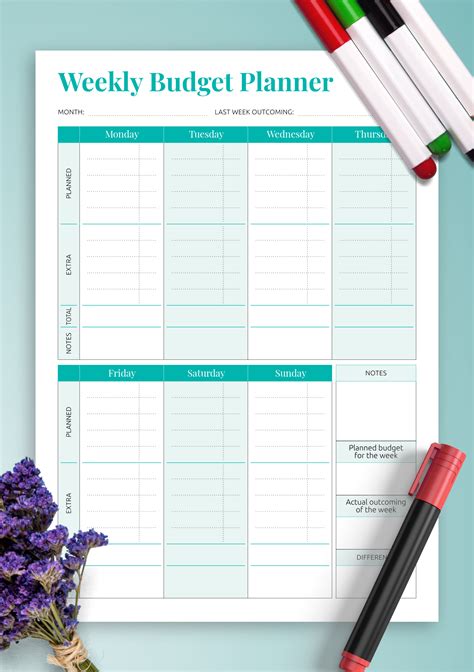 Free Weekly Bill Payment Template Example Calendar Printable