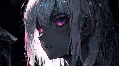 Wallpaper girl, eyes, dark, art, anime hd, picture, image