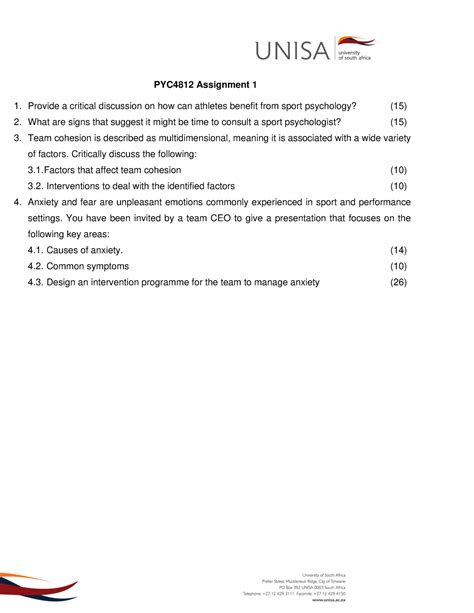 Pyc Assignment Pyc Unisa Studocu