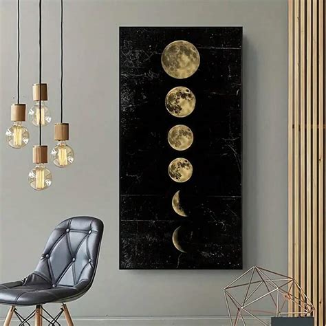 HALFLEMART 1 3 5pcs Eclipse Of The Moon Canvas Poster Minimalist Art