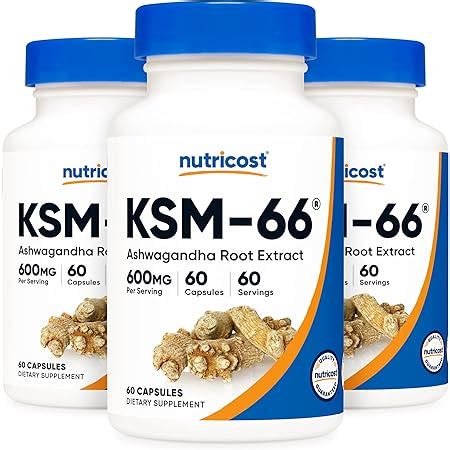 Amazon Nutricost KSM 66 Ashwagandha Root Extract 600mg 60 Veggie