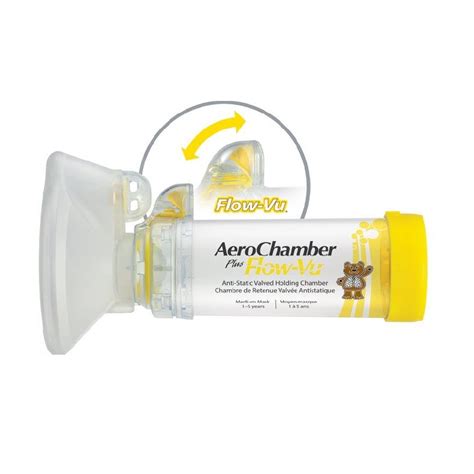 Aerochamber Plus Flow Vu With Mask Yellow 1 5 Yearsbig Pharmacy