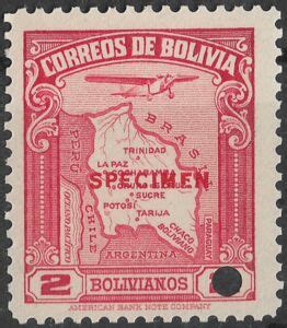 Stamp: Map and aircraft (Bolivia(Map of Bolivia) Mi:BO SPC251