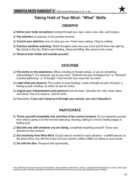 Dbt Training Handouts And Worksheets Dbt Worksheets