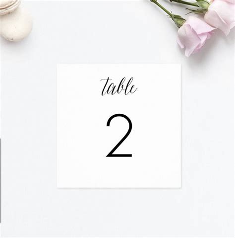 Printable Table Number Cards