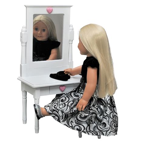 18 inch American girl doll furniture vanity & stool - The Doll Boutique