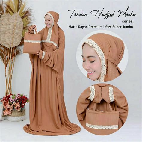 Jual Mukena Terusan Polos Katun Rayon Travelling Mukena Siti Khadijah