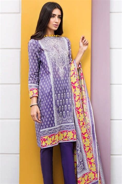 Khaadi 3 Piece Stitched Printed Lawn Suit A17214 B PURPLE Libasco