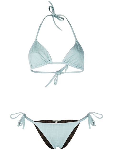 Fendi Ff Logo Print Reversible Bikini Set Modesens