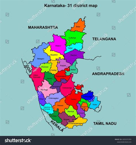 Karnataka District Map, Karnataka Political Map, 43% OFF