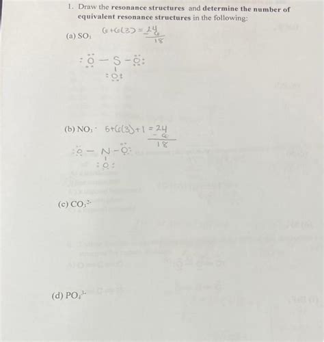 Solved 1. Draw the resonance structures and determine the | Chegg.com