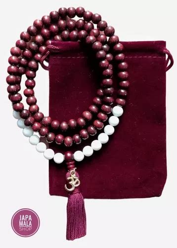 Japa Mala Rosario Budista Madera Rosewood Y Jade Blanco Cuotas Sin