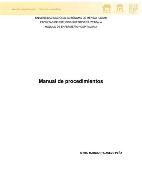 Manual De Procedimientos Enfermería Udocz