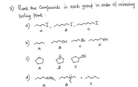 Solved Rank The Compounds In Each Group In Order Of Chegg