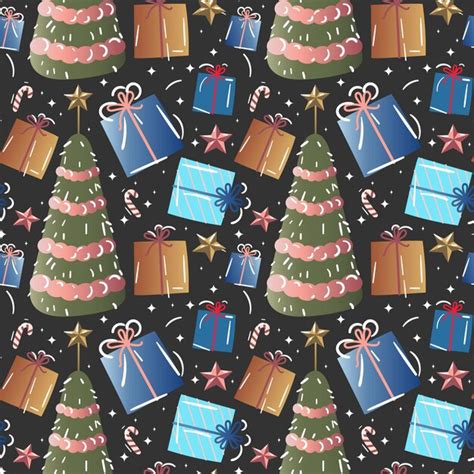 Premium Vector Christmas And Happy New Year Seamless Pattern With