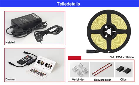 BTF LIGHTING FCOB COB 24V Kit Flexibel Hohe Dichte LED Streifen