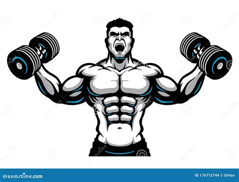 Bodybuilder With Weights Background Stock Photo | CartoonDealer.com ...