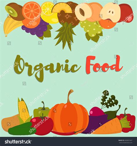 Fruits Vegetables Set Flat Fruits Vegetables Vector De Stock Libre De