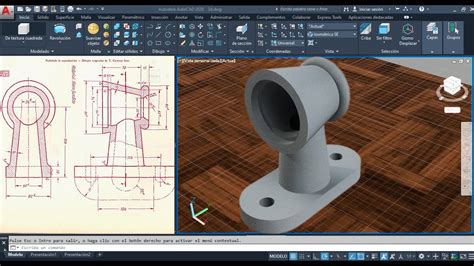 AUTOCAD dibujo de una pieza mecánica en 3 Dimensiones YouTube