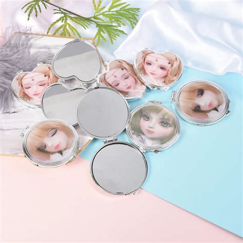 Round Mini Pocket Double Sided Fodable Mirror Mini Pocket Makeup Mirror