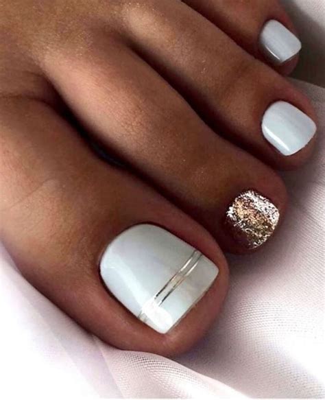 Dise Os De Pedicuras Elegante En Tono Blanco Mujer Saludable